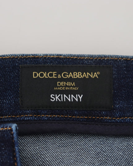 Dolce & Gabbana Dark Blue Cotton Denim SKINNY Jeans