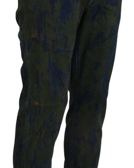 Dolce & Gabbana Blue Green Skinny Cotton Denim Jeans