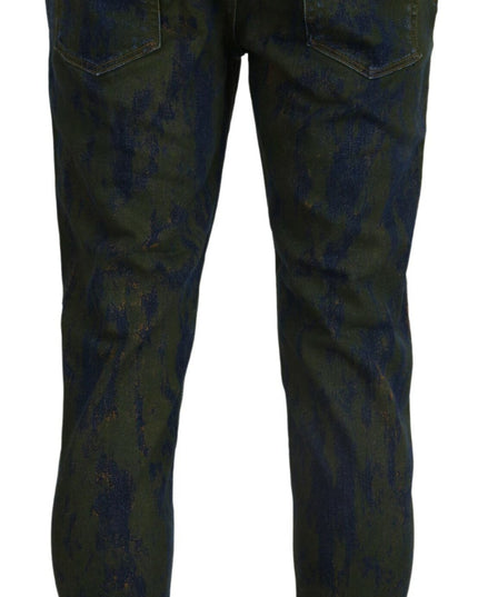 Dolce & Gabbana Blue Green Skinny Cotton Denim Jeans
