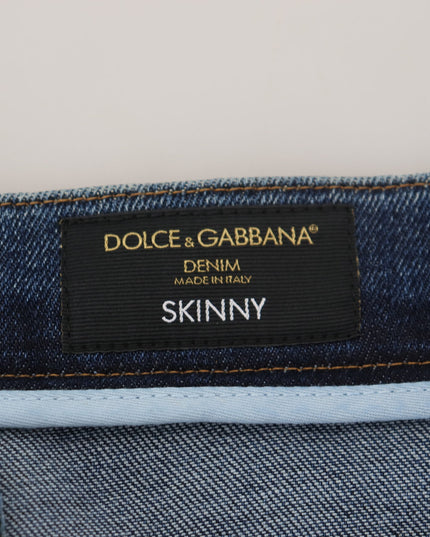 Dolce & Gabbana Blue Green Skinny Cotton Denim Jeans