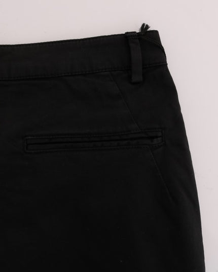 Costume National Black Slim Fit Cotton Stretch Pants