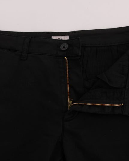 GF Ferre Black Cotton Stretch Chinos Pants