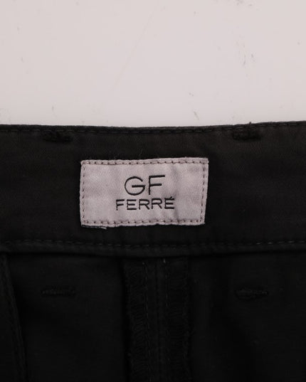 GF Ferre Black Cotton Stretch Chinos Pants