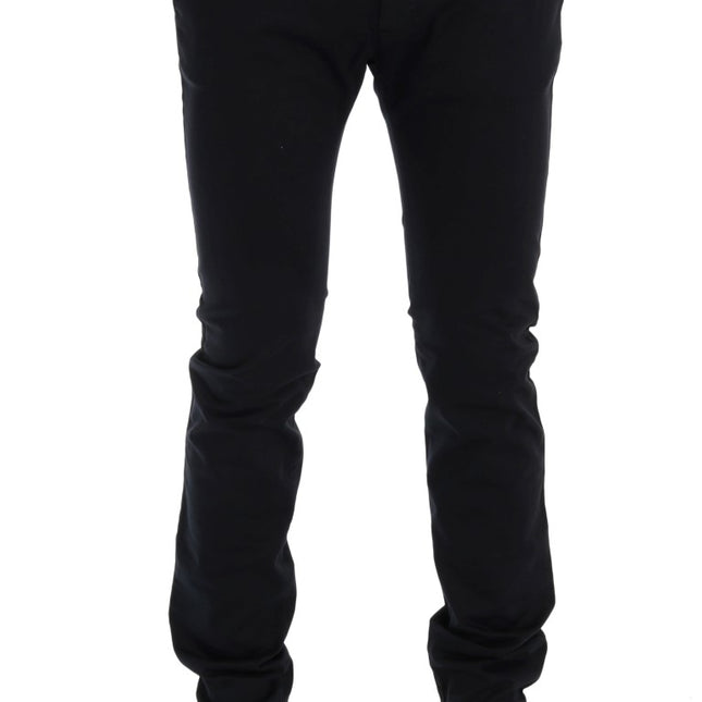 GF Ferre Blue Cotton Stretch Chinos Pants