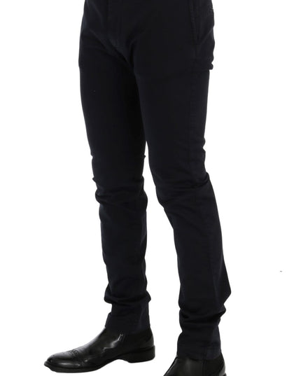 GF Ferre Blue Cotton Stretch Chinos Pants
