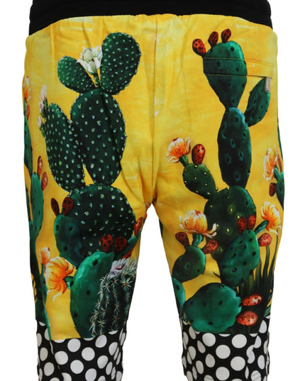 Dolce & Gabbana Multicolor Cactus Print Cotton Sweat Shorts