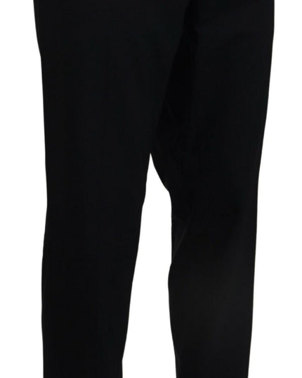 Dolce & Gabbana Black Wool Stretch Dress Formal Slim Fit Pant