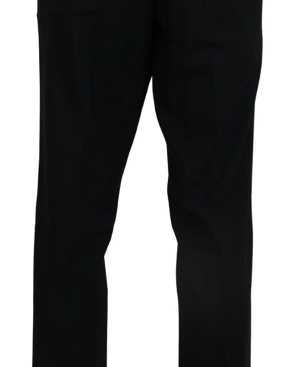 Dolce & Gabbana Black Wool Stretch Dress Formal Slim Fit Pant