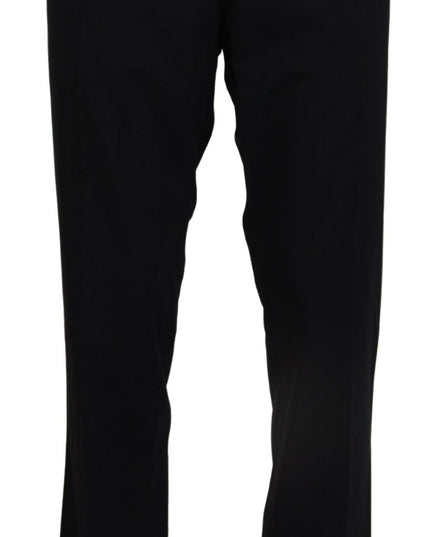 Dolce & Gabbana Black Wool Stretch Dress Formal Slim Fit Pant