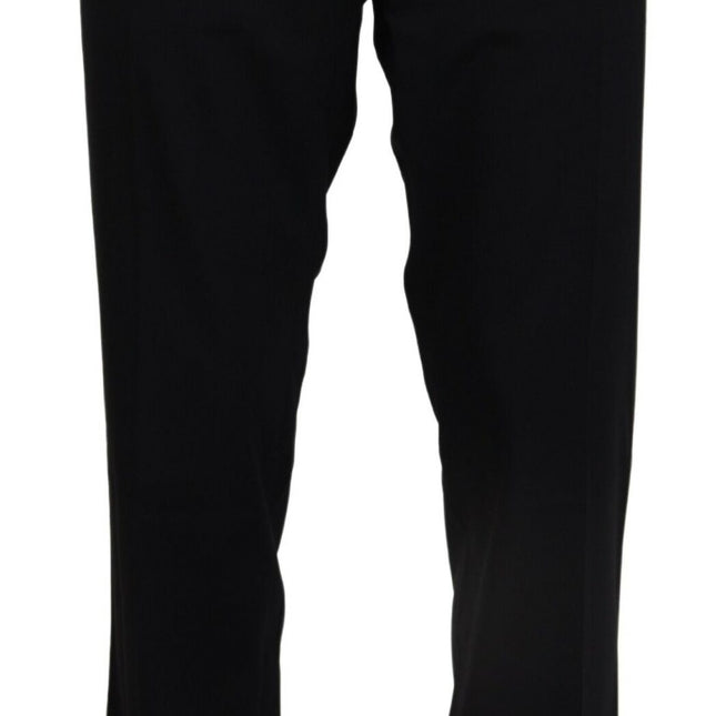Dolce & Gabbana Black Wool Stretch Dress Formal Slim Fit Pant