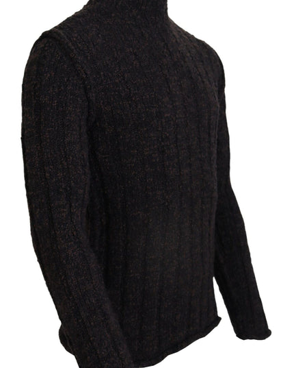 Dolce & Gabbana Brown Wool Knit Turtleneck Pullover Sweater