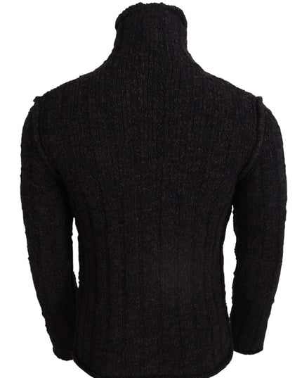 Dolce & Gabbana Brown Wool Knit Turtleneck Pullover Sweater