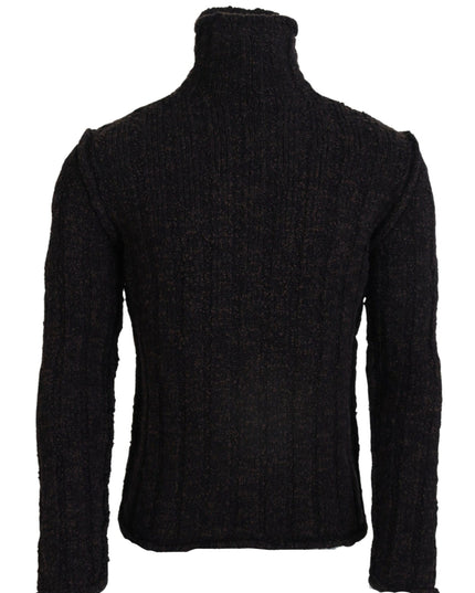 Dolce & Gabbana Brown Wool Knit Turtleneck Pullover Sweater