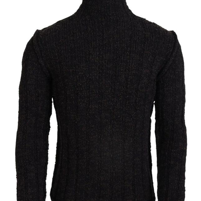 Dolce & Gabbana Brown Wool Knit Turtleneck Pullover Sweater