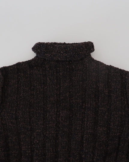 Dolce & Gabbana Brown Wool Knit Turtleneck Pullover Sweater