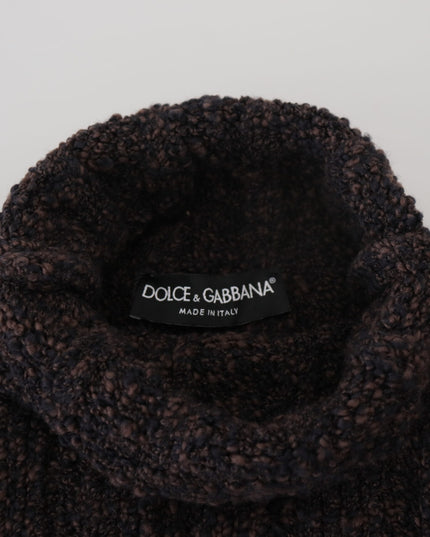 Dolce & Gabbana Brown Wool Knit Turtleneck Pullover Sweater