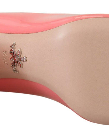 Prada Pink Patent Leather Block Heels Pumps Classic