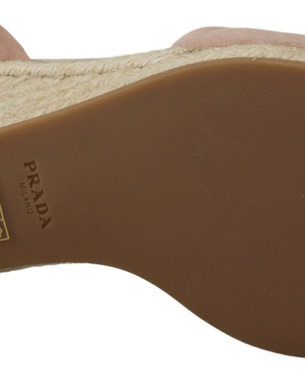 Prada Pink Suede Leather Ankle Strap Sandals