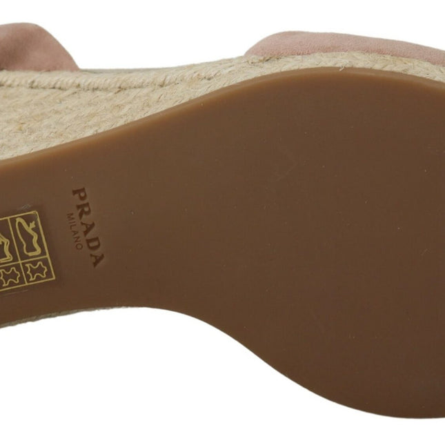Prada Pink Suede Leather Ankle Strap Sandals