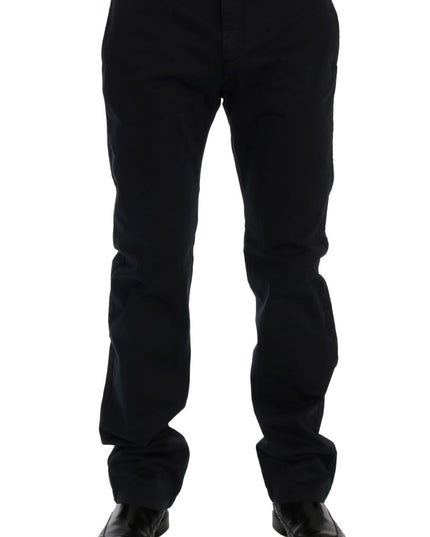 GF Ferre Blue Cotton Stretch Chinos Pants