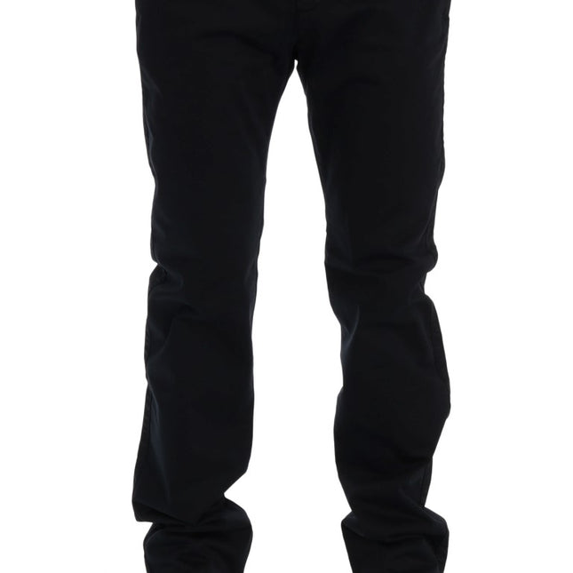 GF Ferre Blue Cotton Stretch Chinos Pants