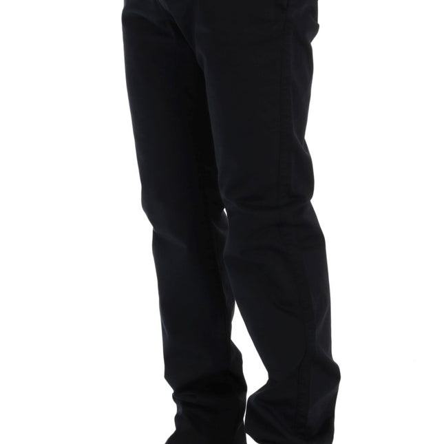 GF Ferre Blue Cotton Stretch Chinos Pants