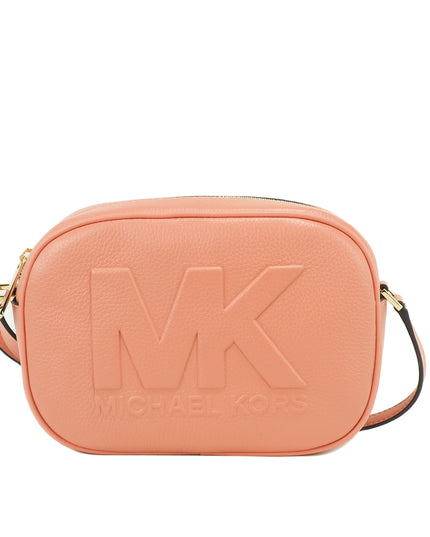 Michael Kors Jet Set Travel Medium Sherbert Leather Oval Camera Crossbody Bag