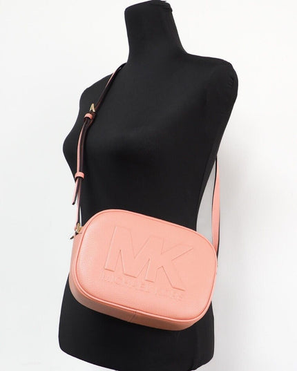Michael Kors Jet Set Travel Medium Sherbert Leather Oval Camera Crossbody Bag