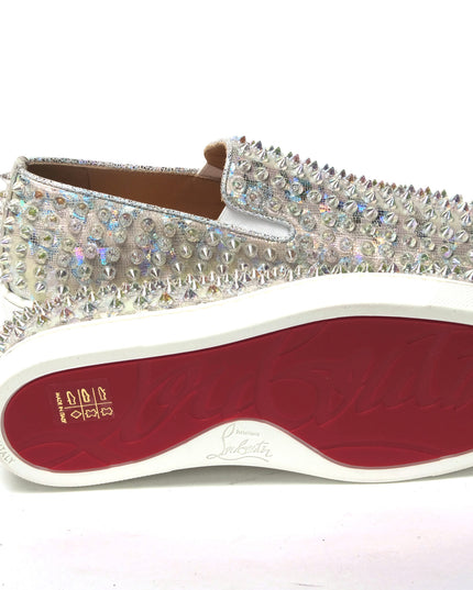 Christian Louboutin White Ab/Clear Ab Roller Boat Woman Flat Sneaker