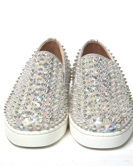 Christian Louboutin White Ab/Clear Ab Roller Boat Woman Flat Sneaker