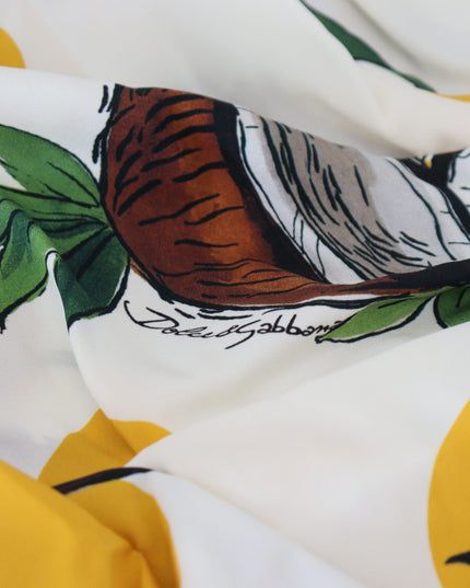Dolce & Gabbana White Coconut Print Sheath Mini Silk Dress