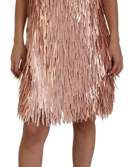 Dolce & Gabbana Pink Tinsel Sleeveless Shift A-line Dress