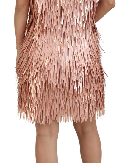 Dolce & Gabbana Pink Tinsel Sleeveless Shift A-line Dress