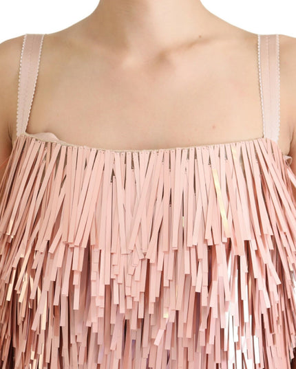 Dolce & Gabbana Pink Tinsel Sleeveless Shift A-line Dress