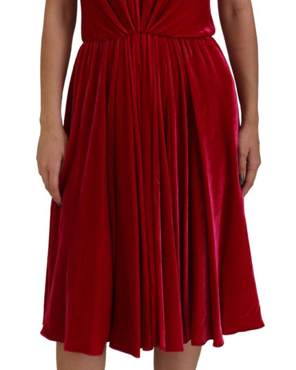 Dolce & Gabbana Pink Viscose Stretch Strapless A-line Dress