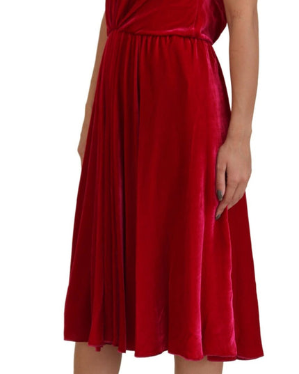 Dolce & Gabbana Pink Viscose Stretch Strapless A-line Dress