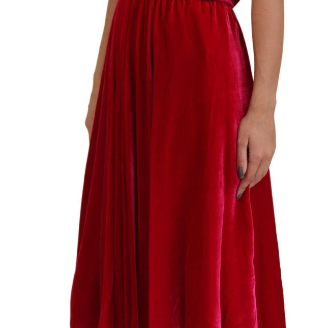 Dolce & Gabbana Pink Viscose Stretch Strapless A-line Dress