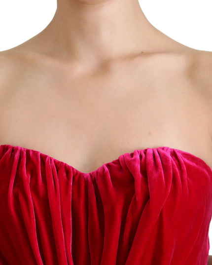 Dolce & Gabbana Pink Viscose Stretch Strapless A-line Dress