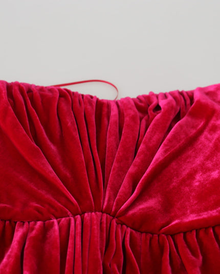 Dolce & Gabbana Pink Viscose Stretch Strapless A-line Dress