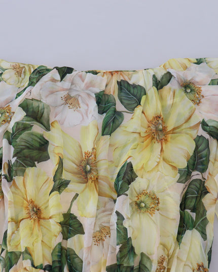 Dolce & Gabbana Multicolor Silk Floral Print Long Maxi Dress