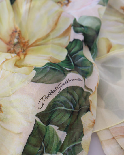 Dolce & Gabbana Multicolor Silk Floral Print Long Maxi Dress