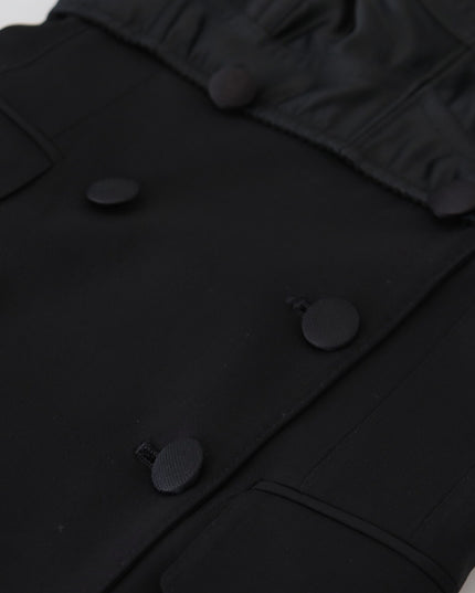 Dolce & Gabbana Black Fit Wool Stretch Sheath Mini Dress