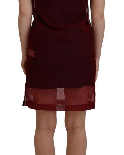 Dolce & Gabbana Maroon Nylon Two Layer Shift Mini Dress