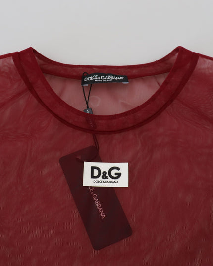Dolce & Gabbana Maroon Nylon Two Layer Shift Mini Dress