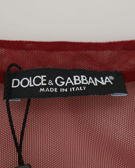 Dolce & Gabbana Maroon Nylon Two Layer Shift Mini Dress