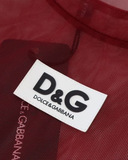 Dolce & Gabbana Maroon Nylon Two Layer Shift Mini Dress