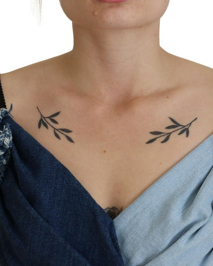 Dolce & Gabbana Two Tone Blue Patchwork Denim Mini Dress