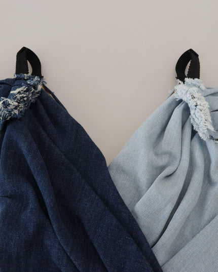 Dolce & Gabbana Two Tone Blue Patchwork Denim Mini Dress