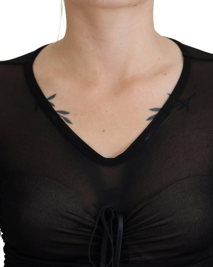 Dolce & Gabbana Black Viscose Bodycon Sheath Midi Dress