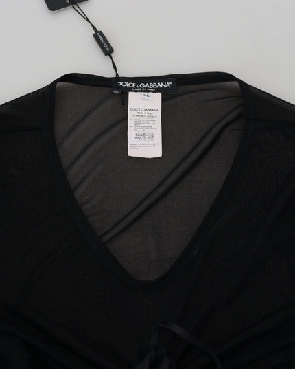 Dolce & Gabbana Black Viscose Bodycon Sheath Midi Dress